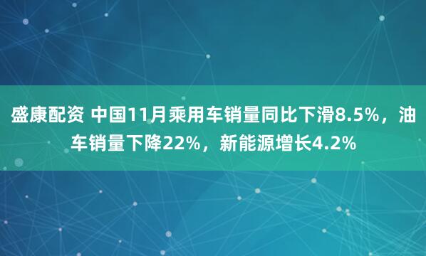 盛康配资 中国11月乘用车销量同比下滑8.5%，油车销量下降22%，新能源增长4.2%